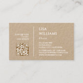 Ivoor 3D Rozen Rustiek  | QR Code Visitekaartje (Achterkant)