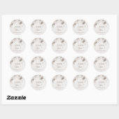 Ivoor 3D Rozen Trouw Bedankt Ronde Sticker (Vel)