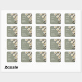 Ivoor 3D Rozen Trouw Dank Je Vierkante Sticker (Vel)