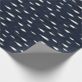 Ivoor Abstracte verf op marineblauw linnen Cadeaupapier (Hoek)