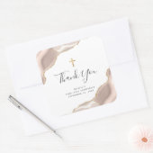 Ivoor Agaat Goud Glitter Eerste Heilige Communie Vierkante Sticker (Envelop)