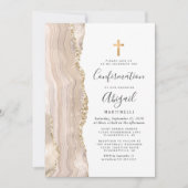 Ivoor Agate Goud Glitter Bevestiging Kaart (Voorkant)