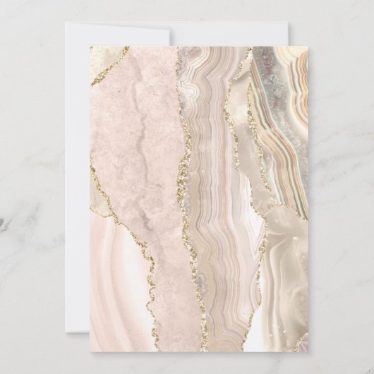 Ivoor Agate Goud Glitter Bevestiging Kaart (Achterkant)