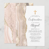 Ivoor Agate Goud Glitter Bevestiging Kaart (Voorkant / Achterkant)