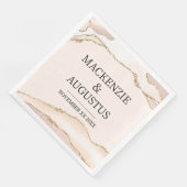 Ivoor Agate & Gouden Glitter Bruid en Bruidegom Tr Servet (Hoek)