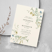 Ivoor Alles In Een Delicate Wildflower Bruiloft Kaart