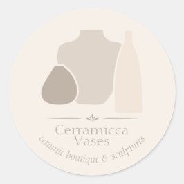 Ivoor Ambacht Porselein Aardewerk Vaas Keramiek Ronde Sticker
