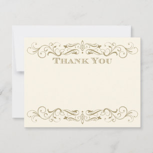 ivoor Antiek bloeien bruiloft dank u Notitiekaartje