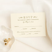 Ivoor Antiek Bloeiende Bruiloft RSVP Kaartje