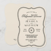 Ivoor Art Deco Bruiloft repetitie diner Kaart (Voorkant / Achterkant)