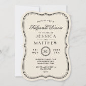 Ivoor Art Deco Bruiloft repetitie diner Kaart (Voorkant)