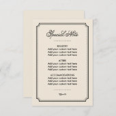  Ivoor Art Deco Trouwgegevens Informatiekaartje (Voorkant / Achterkant)