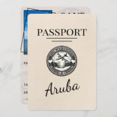 Ivoor Aruba Passport Bewaar de datum Save The Date (Voorkant / Achterkant)