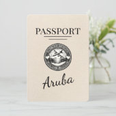 Ivoor Aruba Passport Bewaar de datum Save The Date (Staand voorkant)
