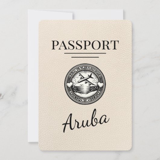 Ivoor Aruba Passport Bewaar de datum Save The Date (Voorkant)