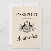 Ivoor Australië Paspoort bruiloft uitnodiging (Achterkant)