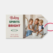 Ivoor Baking Spirits Bright Photo Christmas Label Cadeaulabel (Voorkant (Horizontaal))