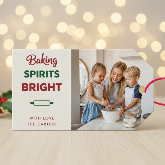 Ivoor Baking Spirits Bright Photo Christmas Label Cadeaulabel