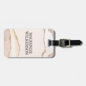 Ivoor & Beige Agaat met Gouden Glitter Aangepaste  Bagagelabel (Voorkant horizontaal)