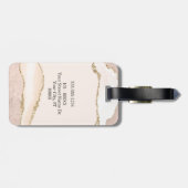 Ivoor & Beige Agaat met Gouden Glitter Aangepaste  Bagagelabel (Achterkant horizontaal)