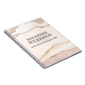 Ivoor & Beige Agaat met Gouden Glitters Aangepaste Notitieboek (Rechterzijde)