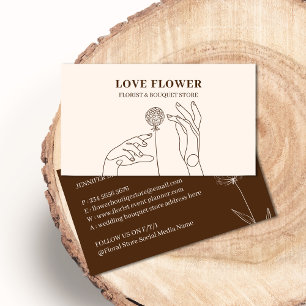 Ivoor Beige Blush Paardenbloem Handen Visitekaartje