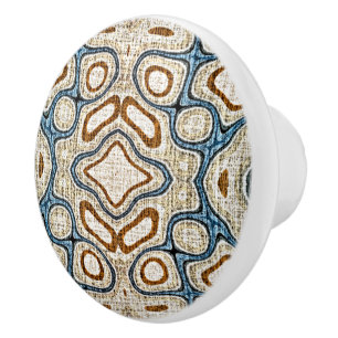 Ivoor Beige Bruin Oker Blauwgroen Blauw Etnische S Keramische Knop