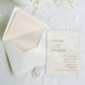 Ivoor Beige Elegante Eenvoudige Huwelijk Acryl Uitnodigingen