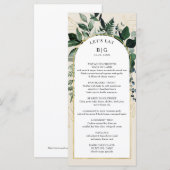 Ivoor beige elegante moderne botanische boog bruil menu (Voorkant / Achterkant)