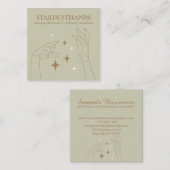 Ivoor Beige Healing Energy Hands Therapie Massage Vierkante Visitekaartje (Voorkant / Achterkant)