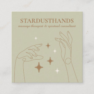 Ivoor Beige Healing Energy Hands Therapie Massage Vierkante Visitekaartje