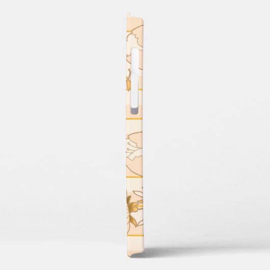 Ivoor Beige: Luxe bloemenpatroon. Case-Mate iPhone Case (Achterkant / Links)
