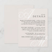 Ivoor Beige Moderne Rand Elegant Monogram Details Informatiekaartje (Voorkant / Achterkant)