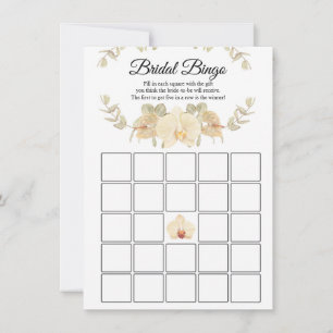 Ivoor, beige, orchideeën en eucalyptus Bridal Bing Kaart