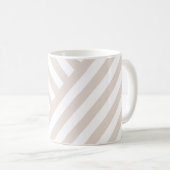 Ivoor Beige Strepen Monogram Koffiemok (Voorkant rechts)