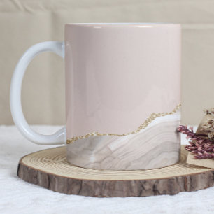 Ivoor Beige Taupe Agaat Goud Glitter Koffiemok