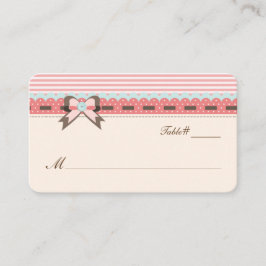  ivoor-, blauw- en Coral Weduwkaart Plaatskaartje