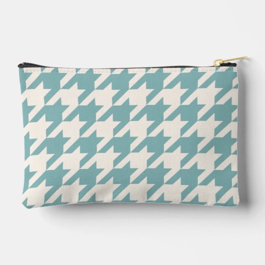 Ivoor Blauwgroen Blauw Seafoam Groen Houndstooth P Etui (Achterkant)