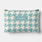 Ivoor Blauwgroen Blauw Seafoam Groen Houndstooth P Etui (Voorkant)