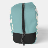 Ivoor Blauwgroen Blauw Seafoam Groen Houndstooth P Toilettasje (Rechts)