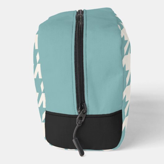 Ivoor Blauwgroen Blauw Seafoam Groen Houndstooth P Toilettasje (Rechts)