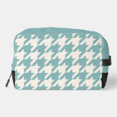 Ivoor Blauwgroen Blauw Seafoam Groen Houndstooth P Toilettasje (Achterkant)