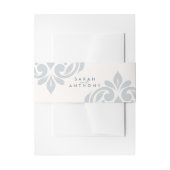 Ivoor Blauwgroen Grey Classic Elegant Script Weddi Uitnodigingen Wikkel (Voorkant Voorbeeld)