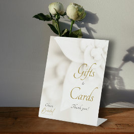 Ivoor Bloei Gouden Schrift Bruiloft Feest Cadeaus Reclamebord Met Voetstuk