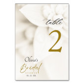 Ivoor Bloei & Gouden Script Bruidsbruiloft Kaart (Voorkant)
