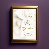 Ivoor Bloei & Gouden Script Bruidsfeest Welkom Poster