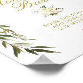 Ivoor bloem bruidsdouche mimosa bar bord poster (Hoek)