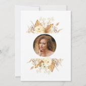 Ivoor Bloem Pampas Gras Palm Foto 50e Verjaardag Kaart (Achterkant)