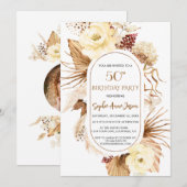 Ivoor Bloem Pampas Gras Palm Foto 50e Verjaardag Kaart (Voorkant / Achterkant)