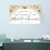 Ivoor Bloemen Boeket Elegant Welkom Huwelijk Spandoek (Beurs)